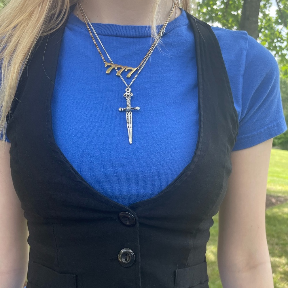 Plated Dagger Pendant necklace
